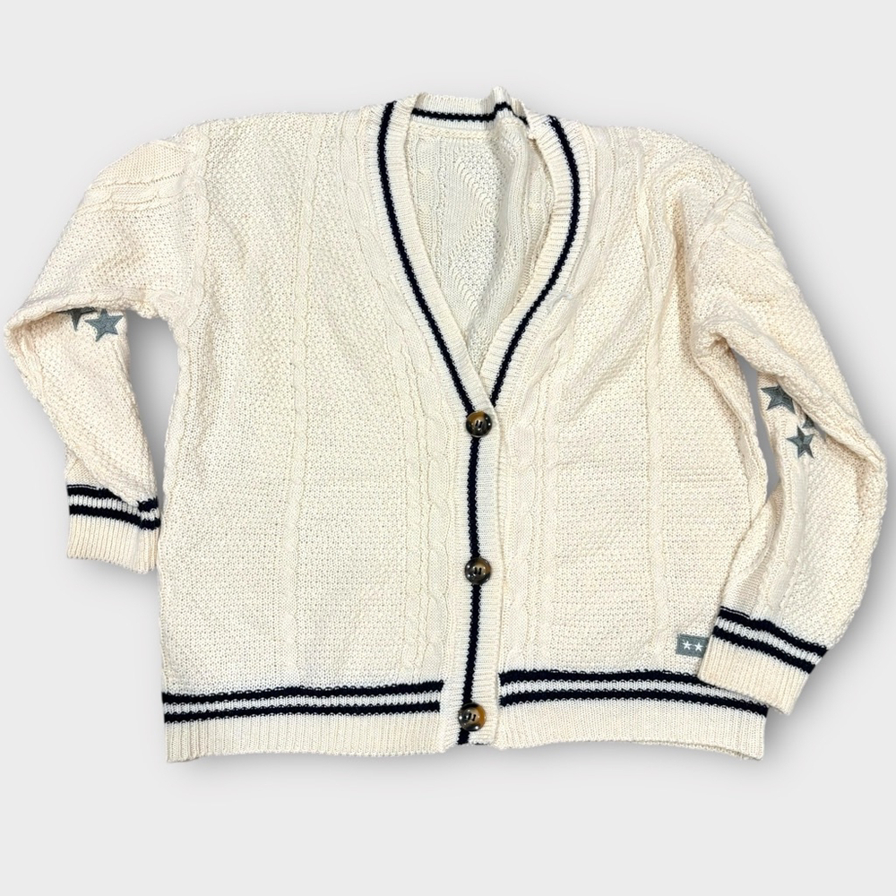Navy and cream cardigan Size XL